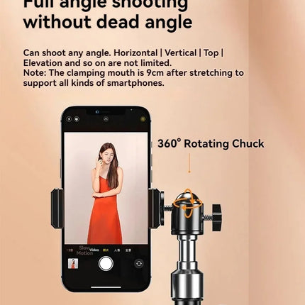 170cm Stretchable Holder Adjustable Height for Mobile Phone Live Support Tripod Multi-functional Recording Selfie Landing Tripod