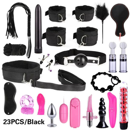 Leather BDSM Kit Handcuffs Sex Toys Games For Couples Body Harness Cuffs Bondage Straps Erotic Adult Sex Toys for Party Sexy