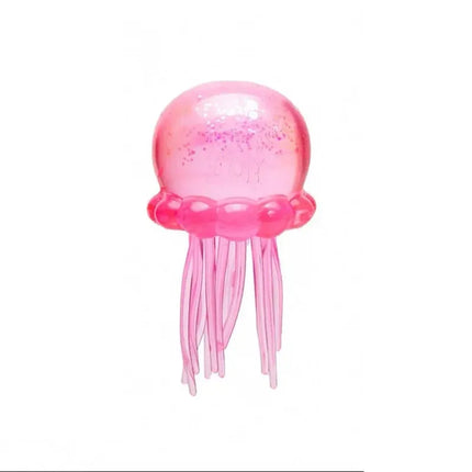 Needoh Fuzz Ball Smile Soft Jellyfish Squish Squeeze Toy Stress Anxiety Relief Stress Sensory Waterproof Water Play Sensory Toy