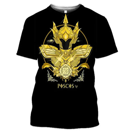 Summer Saint Seiya Anime 3D Printed T-Shirts Men Women Casual Fashion Oversized Short Sleeve T Shirt Male Tees Tops Man Clothing