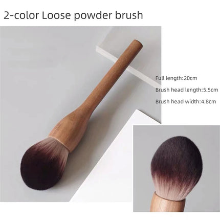1Pcs European Vintage Wood Handle Makeup Brush High Quality Walnut Loose Powder Blush Foundation Contour Brush Super Soft