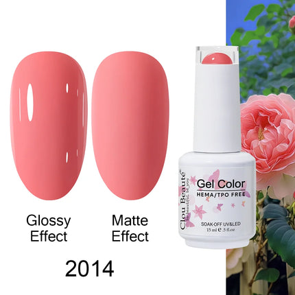 Clou Beaute 15ml HEMA TPO FREE Color Gel Nail Polish Nude Pink Red Green Collection Nail Gel Polish Glitter Soak Off UV LED Gel