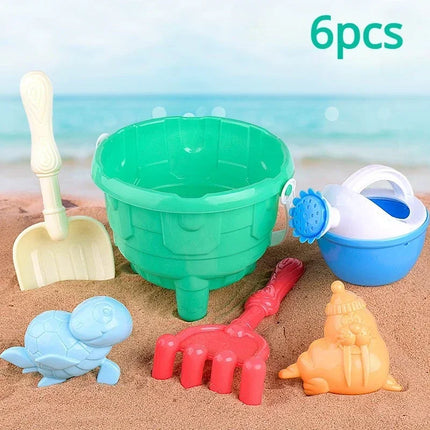 Kids Beach Toy Set Baby Sand & Water Play Kit with Bucket Shovel Rake Watering Can Summer Outdoor Sandbox Tools for Toddlers