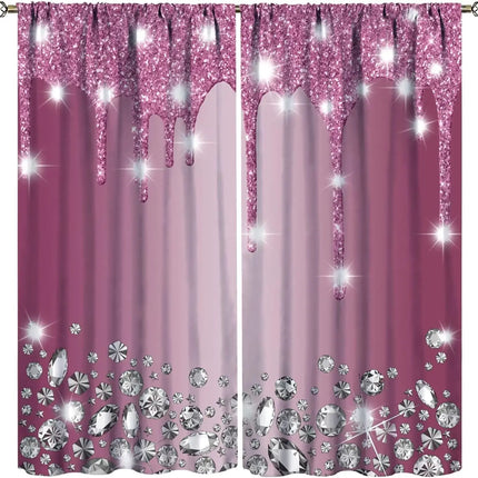Lips Curtains, Retro Comic Pop Art Girl Applying Red Lipstick Makeup Concept Halftone Background Blackout Rod Pocket Curtains