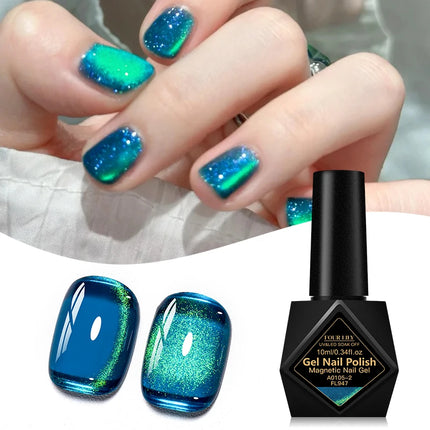 10ml Coloured Stone Magnetic Gel Nail Polish Glitter Semi Permanant Soak Off UV LED Gel Varnish For Manicure DIY Nail Supplies