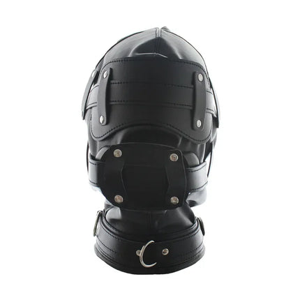 Leather Sexy Mask BDSM Adjustable Strap Character Party with Fake Penile Full Package Binding Couple Game Mask Flirting Hat 18+