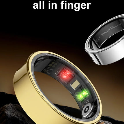R09 Smart Ring Men Women with Charging Case Heart Rate Blood Oxygen 5ATM Waterproof SmartRing For Xiaomi Samsung Android IOS