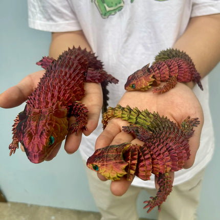 3D Printed Lizard Statue, Flexible 3D Printed Animal, Colorful Figurines Statue, Gifts, 36.5Cm/14.37In, 23.5Cm/9.25In