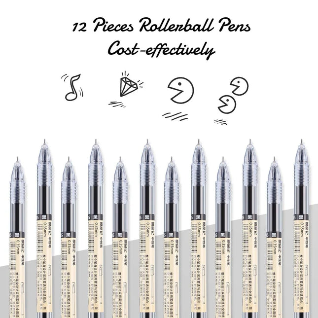 8/50/54Pcs/Set 0.35mm Gel Pens Office School Exam Ballpoint Pen Blue Black Ink Replaceable Pen Refill Rods Kawaii Stationery