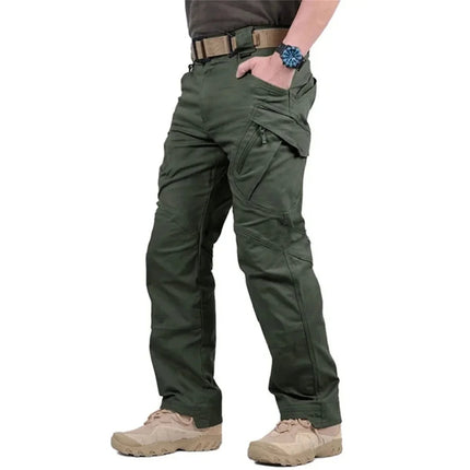 Plus Size Mens Tactical Pants Multiple Pocket Elasticity Military Urban Commuter Tacitcal Trousers Men Waterproof Cargo Pants QC