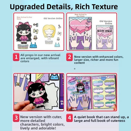 Developmental 3D Nail Shop Quiet Book Creative Homemade DIY Dress Up Puzzle Style Craft Makeup Quiet Book Toddlers