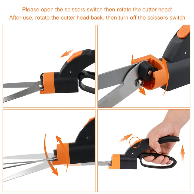 Grass Shears Hedge Shears Grass Cutter 360-Degree Swivel Blade Plant Cutting Scissors Stainless Steel Gardening Shears Plant