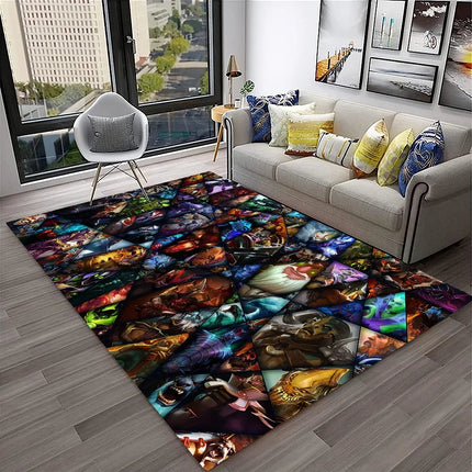 3D Classics Game Dota2 Gamer HD Carpet Rug for Home Living Room Bedroom Sofa Doormat Decor, Kids Play Area Rug Non-Slip Floor Mat