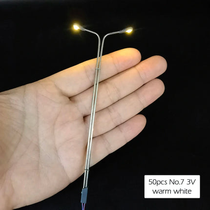 1/64 scale miniature metal street lamp model micro landscape street lighting sand table model light train railway layout 12.5cm