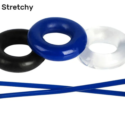 3 Pcs/Set Stretchy Cock Lock Ring Penis Enhancer Stay Hard Beaded Rings Delay Ejaculation Penis Trainer Sex Toys For Couple ring