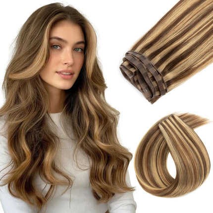 Invisible Long Tape PU Weft Human Hair Bundles Real Natural Hair Seamless & Glueless Injected Tape In Hair Extensions Thick Ends