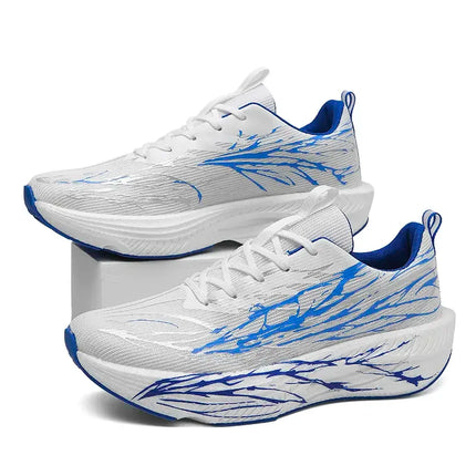 New Couple Sports Shoes Heartbeat Popcorn Carbon Plate Soft Sole Running Shoes for Men Women Fashion Casual Student Sneakers