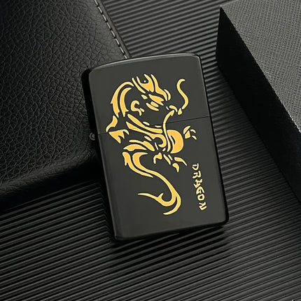 Zorro brass kerosene windproof lighter with personalized creativity, ultra-thin square angle smooth kerosene machine