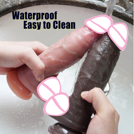 Black Realistic Dildo with Strong Suction Cup Large Penis Liquid Silicone Sex Toy for Women Men Adults Pleasure