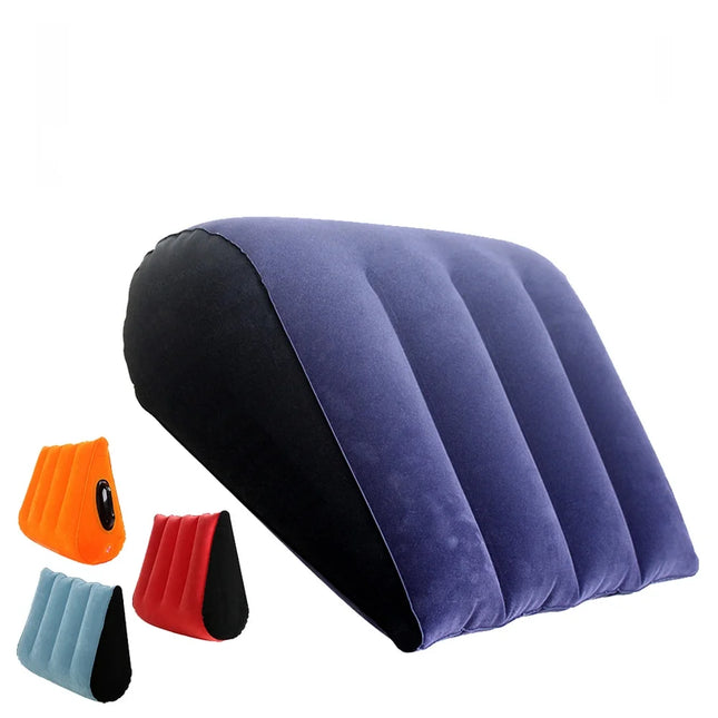 Oreiller de voyage gonflable oreiller corporel multifonctionnel oreiller de yoga lombaire oreiller triangulaire coussin d'air de soutien des positions de voyage