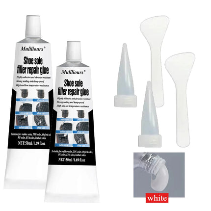 2Pcs Shoe Repair Glue Kit White Black Sole Waterproof Quick Drying Filling Repair Glue Wear-resistant Sealant Crack Repair Agent