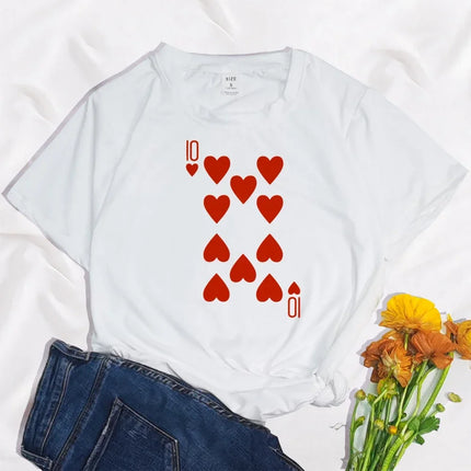 Heart Deck of Cards Party Costume Group Costume T-Shirts Poker Outfit Bridge Cards Women&Men Matching Playing Cards for Casino