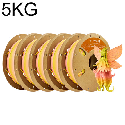 ERYONE 1KG/3K/5KG PLA Matte Gradient Rainbow 3D Printer Filament 1.75 +/- 0.03mm, PLA Matte Multicolor Filament PLA 1KG/3K/5KG
