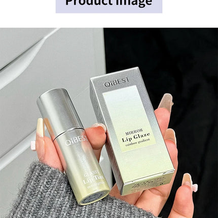 QIBEST Watery Mirror Lip Gloss Long-lasting Moisturizing Easy Wearing Water Glass Lip Glaze Hydrating Sexy Red Lip Tint Makeup