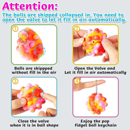 1/2/4PCS Pop Fidget Toys Bulk 3D Stress Balls for Kids Party Favors Autism Sensory Toys Squeeze Toys for Adult Stress Relief
