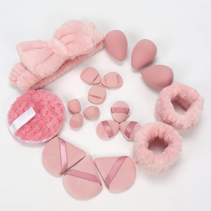 19 件 Cosmetic Puff Makeup Sponge Blender Beauty Egg Foundation Sponges Puff Wash Face Headband Wristband Make up Accessories
