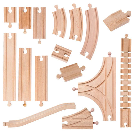 Wooden Track Accessories Beech Wood Railway Train Track Bridge Connector Toys Fit Thomas Wooden Train For Children Birthday Gift