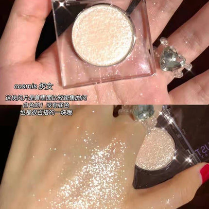 Long-Lasting Glitter Eyeshadow -Radiant High Shine,Face and Eye Highlighter,Sparkling Powder Eye Makeup for Eyelids & Cheekbones