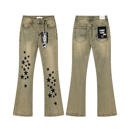 2026 KDNK stretch Jeans Men's High quality Rhinestone Slim Fit Skinny Grey straight Denim Jeans Pants