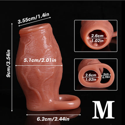 Thicken Cock Sleeve Lock Sperm Penis Ring Adult Men Sex Toy Enlarged and Soft Silicone Dick Sleeve Enlargement Sexy Toy Male 18+