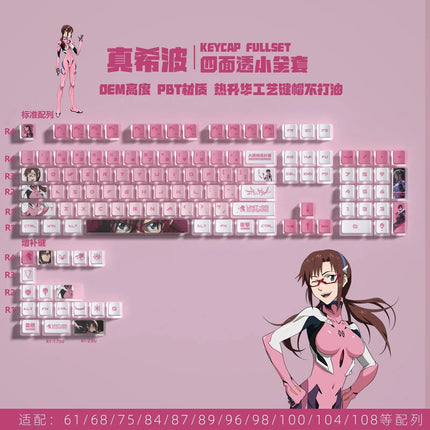 2025 New Eva Rebuild Of Evan Anime Figure Four Sided Side Transparent Pbt Thermal Sublimation Transparent Crystal  Key Cap Gifts
