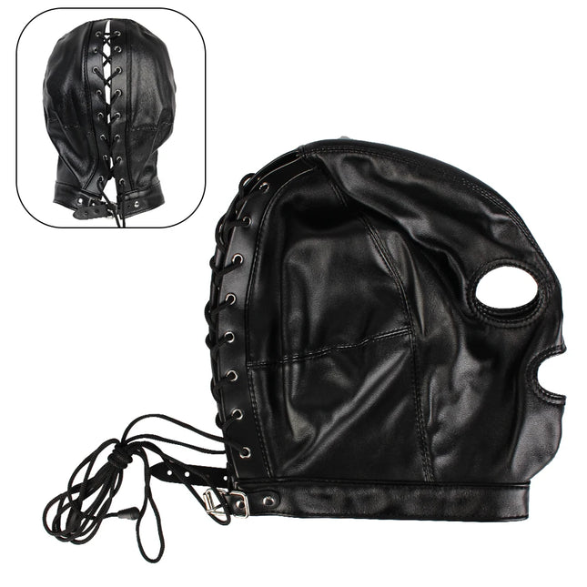 Erotic Accessories Fetish Mask Adult Sex Toys Hollow Hood Couples Flirting Sexy Headgear Leather For Woman