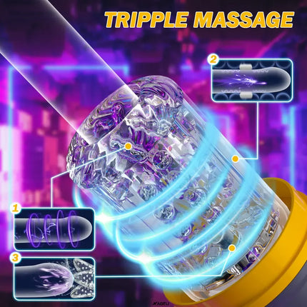 Automatic Male Masturbator Telescopic Rotation Vibration Man Masturbation Cup LCD Digital Simulation Blowjob Masturbator for Men