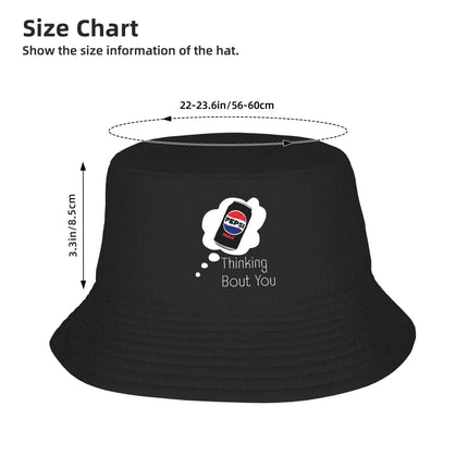 Thinking Bout You Pepsi Max Bucket Hat Panama Bob Hats Outdoor Cool Reversible For Summer Beach Fishing Unisex Fisherman Caps
