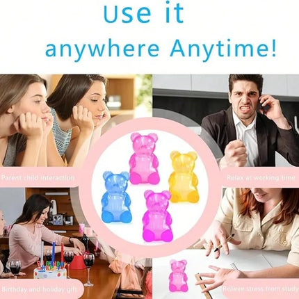 (HefengCL)Soft Gummy Bear Squeeze Toys, Stress Relief Toys, Children Birthday Party Gifts