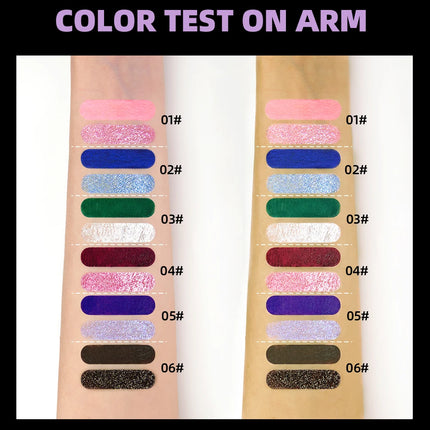 QIBEST Double Headed Diamond Glitter Mascara Long Lasting Colored Mascara Eyelashes Pink Blue Red Voluminous Waterproof Mascara