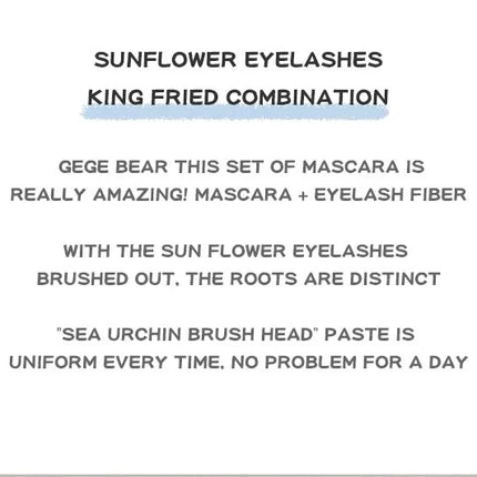 Gege Bear Dream Party Curly Black Sun Flower Mascara Cute Design All Day Long-Wearing Lash-Lengthening Thick Volume Eyelashes