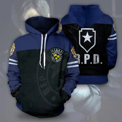 Men's hooded sweatshirt, 3D digital printed top, fashionable casual sports jacket