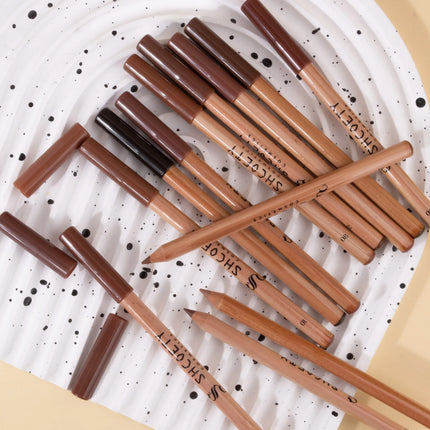 12 Pieces Nude Lip Liner Set Natural Lip Kit Smooth Matte Lipstick Pencils Long-lasting Moisturizing Lip Makeup for Women