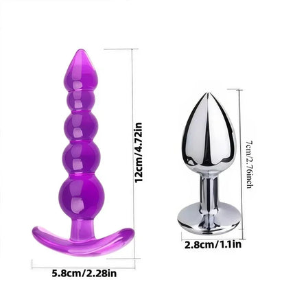 3pcs Anal Black Dildos Male Butt Plug Prostate Massager Stimulator for Women Vagina Big Penis with Suction Cup Adult Sex Toys
