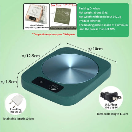Hot Selling Winter Heated Coasters 55°C Constant Temperature Milk Warmer Pads for Coffee Tea Perfect for Home Office Use
