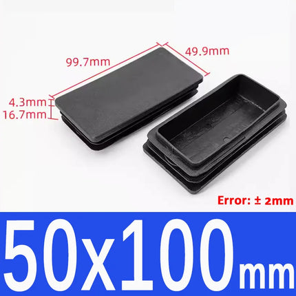 15x15mm-50x100mm Black Blanking End Caps Furniture Leg Tube Pipe Insert Plugs Rectangle/Square Dust Stopper