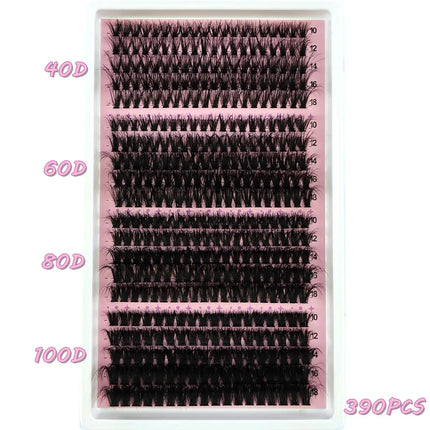 New 340/390pcs 40-160DMix 8D Fluffy Individual Lashes Clusters Extensions False Eyelash DIY at Home Cluster Makeup Eyelash Tools