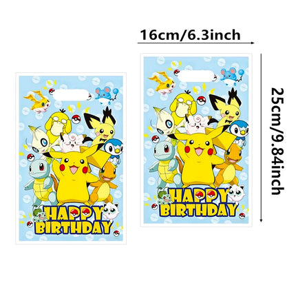 Pokemon Pikachu Themed Birthday Party Supplies Gift Stickers Keychains Stamps Balloons Gift Bag Fillers Party Decorations