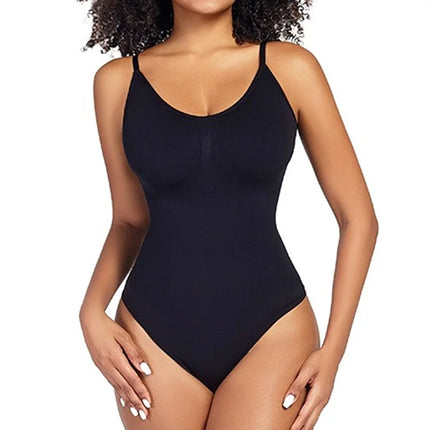 GUUDIA Spandex Bodysuit Thong String Shapewear Compression Body Shapers Cupless Wirefre Open Crotch Tummy Control Jumpsuit