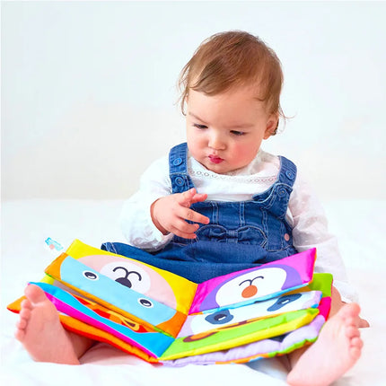 Cartoon Animal Face Matching Cloth Book Torn Baby Stereo Cloth Book Montessori Early Educational Teaching Toddler Books Gifts